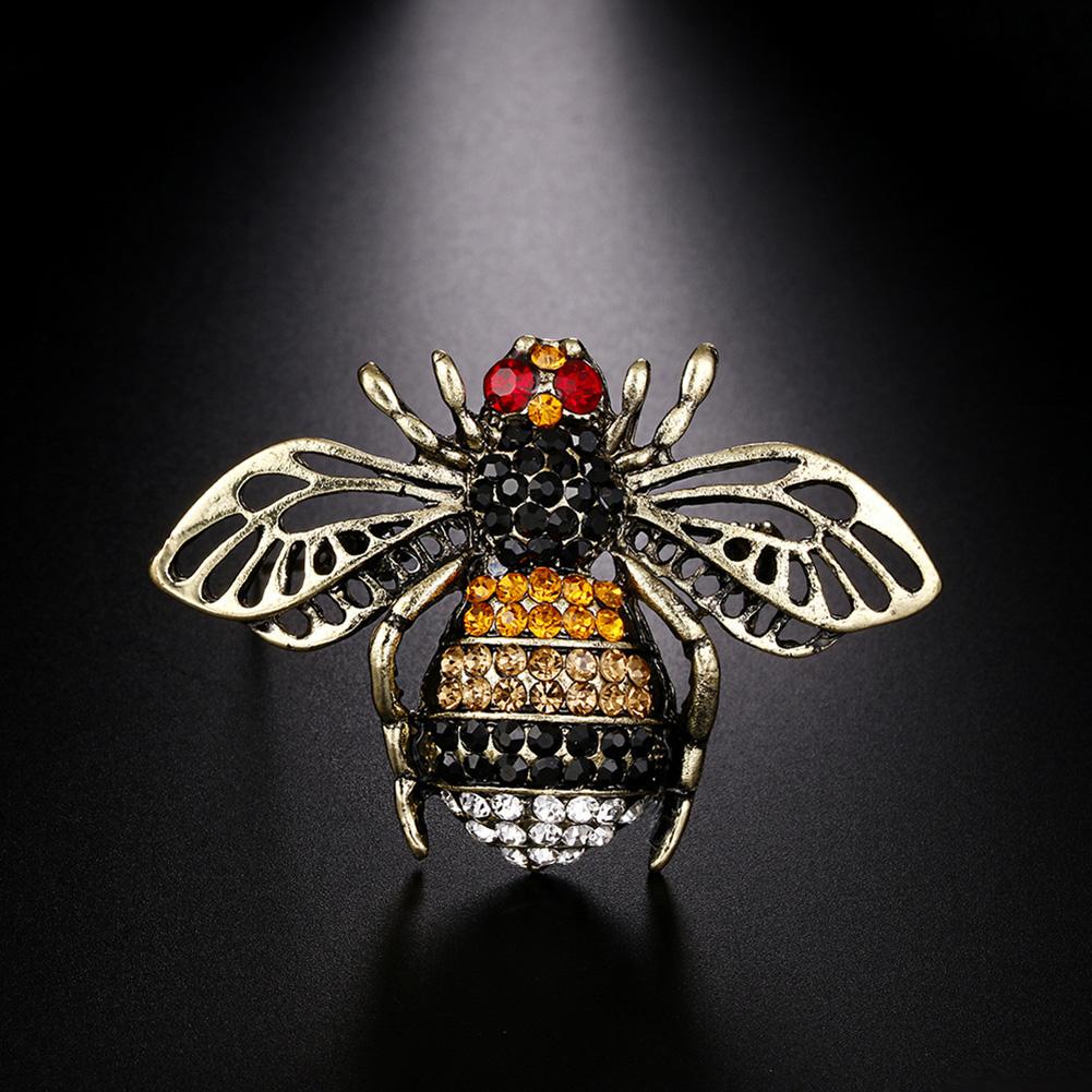 Unisex Stylish Alloy Diamond-encrusted Bee Design Brooch Fashion Wear Decoration