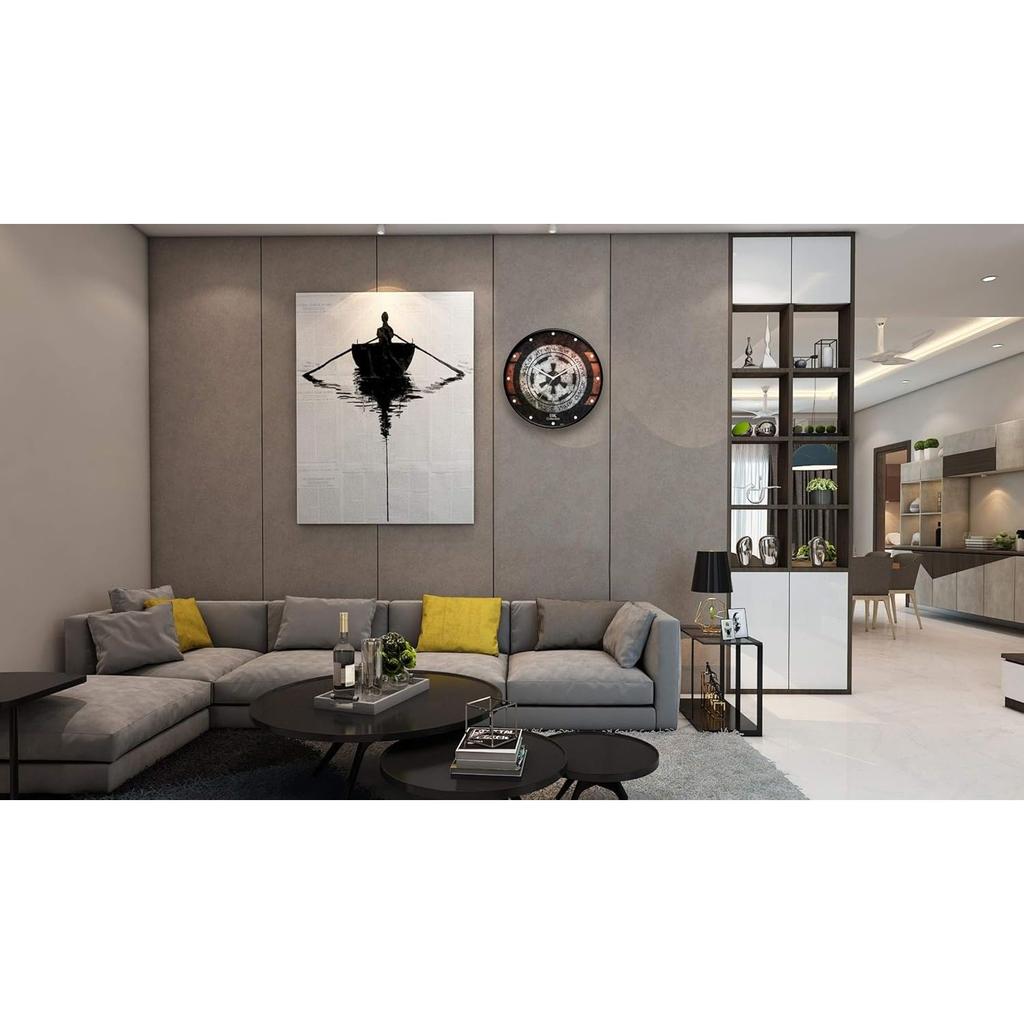 12-дюймовые дизайнерские пластиковые аналоговые круглые настенные часы для дома, кухни, гостиной, спальни, офиса (30 см х 30 см х 6 см)