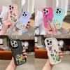 N75 Butterflies Flowers Macaron Wavy Edge Phone Cases for iPhone 16 Pro Max Samsung S24 S23 Ultra A35 A54 A55 Xiaomi Redmi Note 13 Shockproof Cover