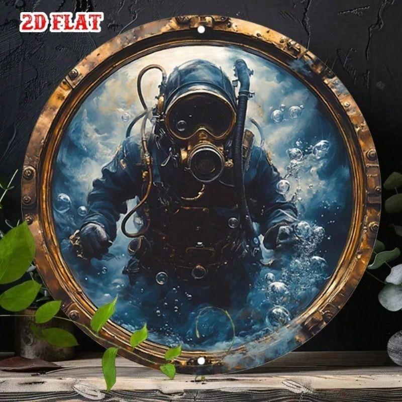 Винтажная металлическая настенная табличка Круглое морское иллюминатор 7,8 дюйма для декора домашнего бара