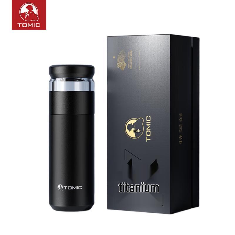 Титановая термобутылка с ситечком для чая Temeike TW60189T01