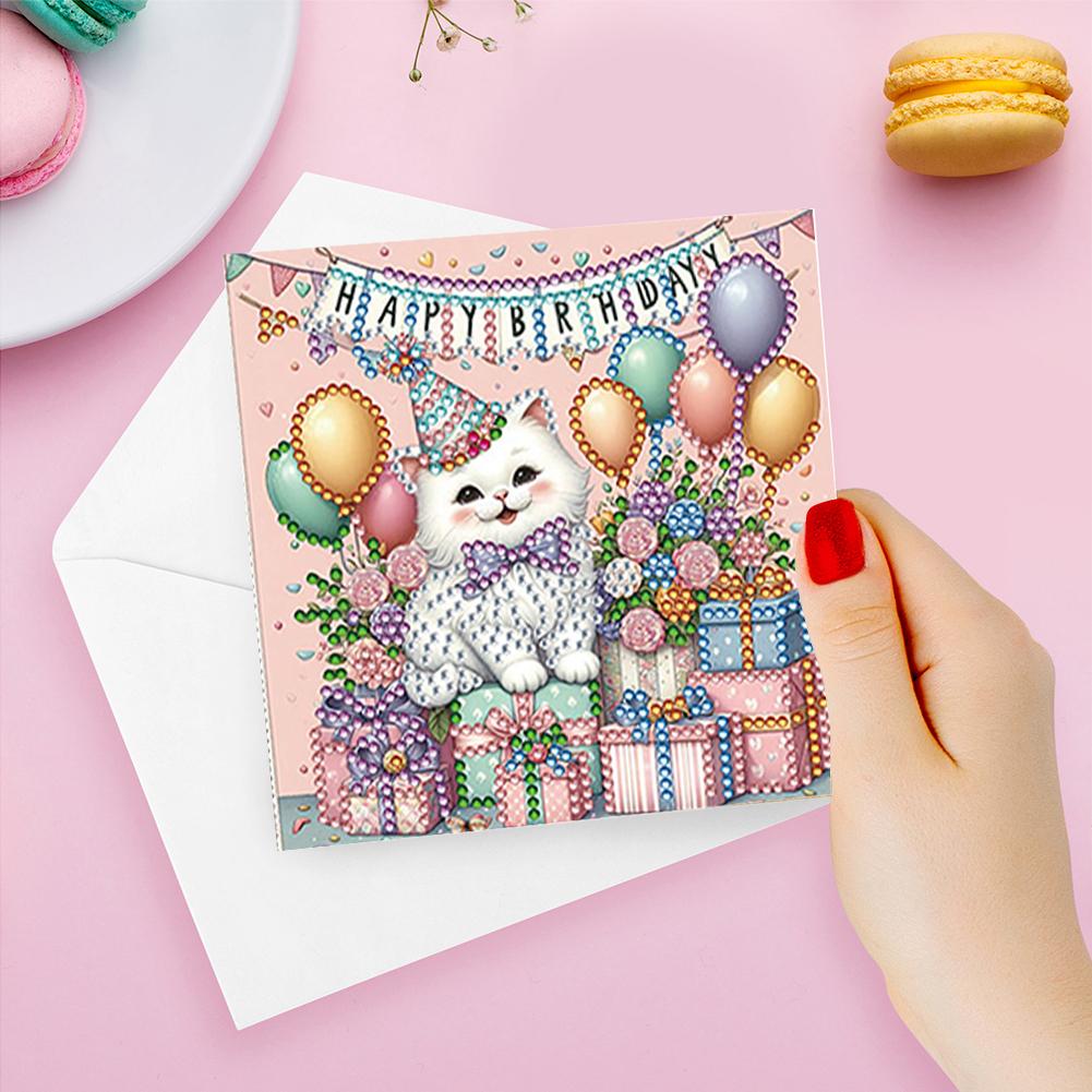 6PCS DIY Diamond Painting Greeting Card Set Rhinestone Diamond Art Mosaic Postcards Thank You Cards and Holiday Blessings