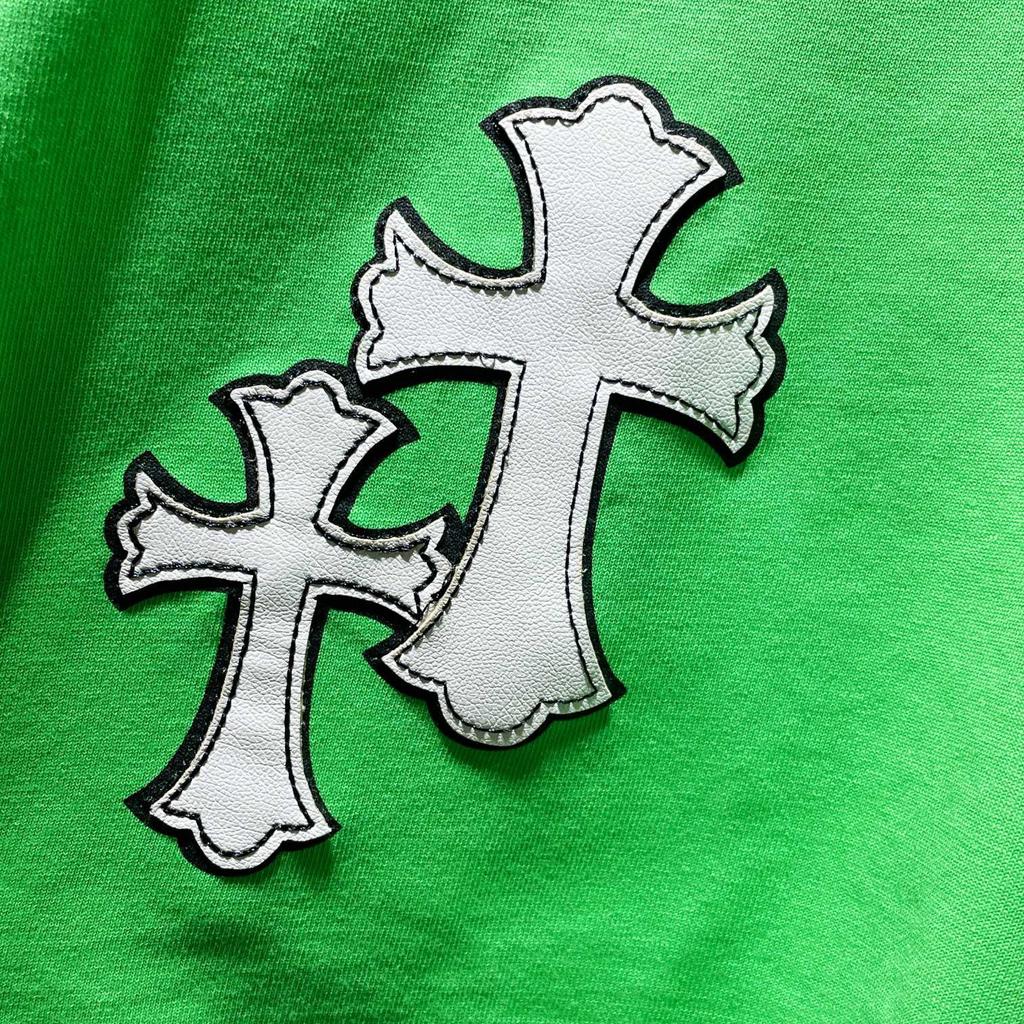 8553 CHROME HEARTS 2025 Лето Новая Высококачественный Хлопок Круглый Вырез Свободный Большой Размер Мужская и Женская Футболка Парная Футболка