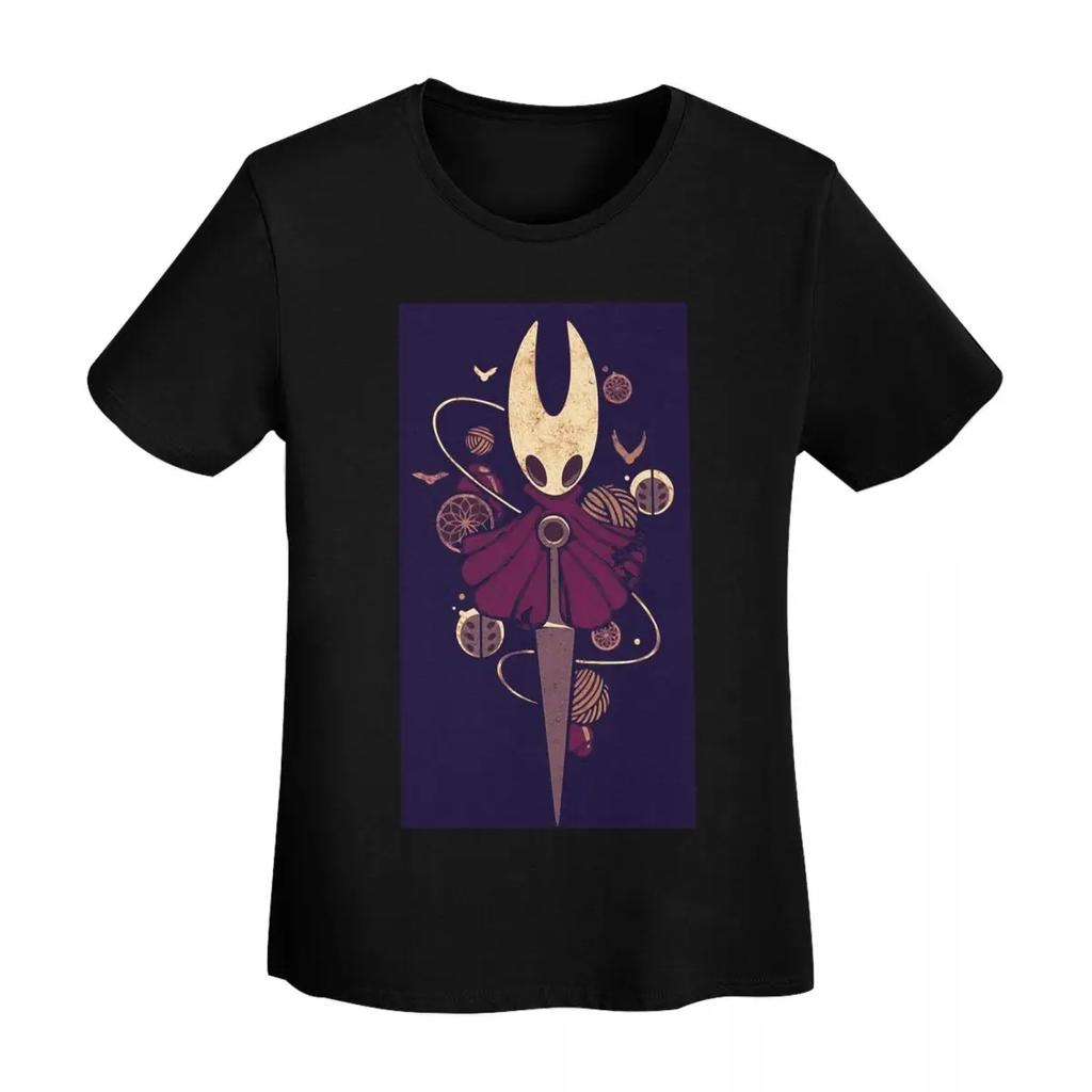 Футболка Hollow Knight Женская с коротким рукавом Футболки с круглым вырезом Одежда Хлопок Летние Футболки Уличная одежда