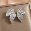 ZAKOL Роскошные сверкающие серьги-листья из циркония с микропаве, для женщин, изысканный белый кристалл, свадебная вечеринка, эстетический циркон