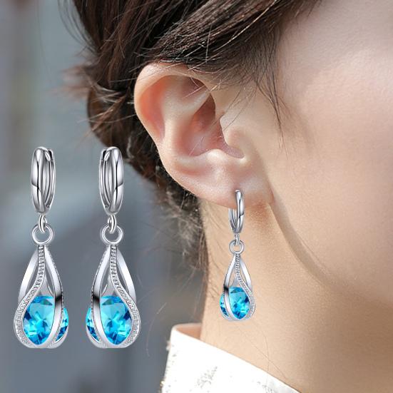 3 шт./компл. женские серьги, легкие блестящие искусственные кристаллы, изысканное женское ожерелье для подарка