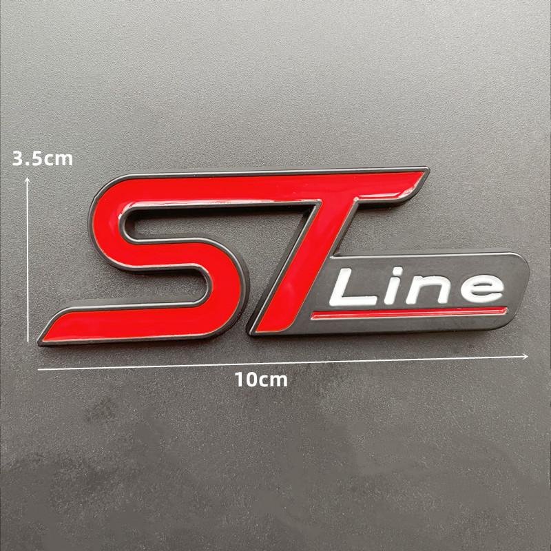 3D Metal Logo ST Line Badge Car Trunk Front Grill Emblem For Ford Focus MK4 PUMA Mondeo Kuga Fiesta ST Line Sticker Accessories ws7