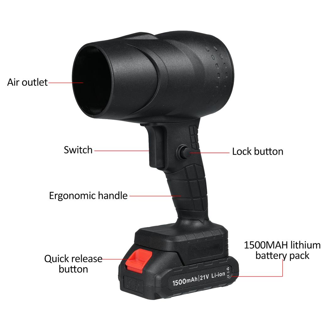 Беспроводной пылеуловитель, мощный турбовентилятор мощностью 1050 Вт, ручной воздуходув, воздуходув для удаления опилок 30 мс
