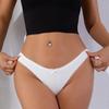Сексуальные трусики-стринги с низкой посадкой, кружевной отделкой и цветными блоками из рубчатого хлопка 472 для женщин
