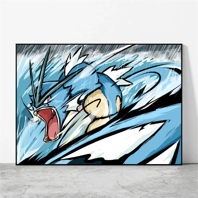 Canvas Wall Art Pokemon Genga Aesthetic Poster Cuadros Best Gifts Kid Action Figures Modern Home Modular Painting Waterproof