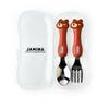 Cute Animal Kids Spoon and Fork Set Stainless Steel Baby Toddler Cutlery Portable Children Dinner Utensils with Storage Box