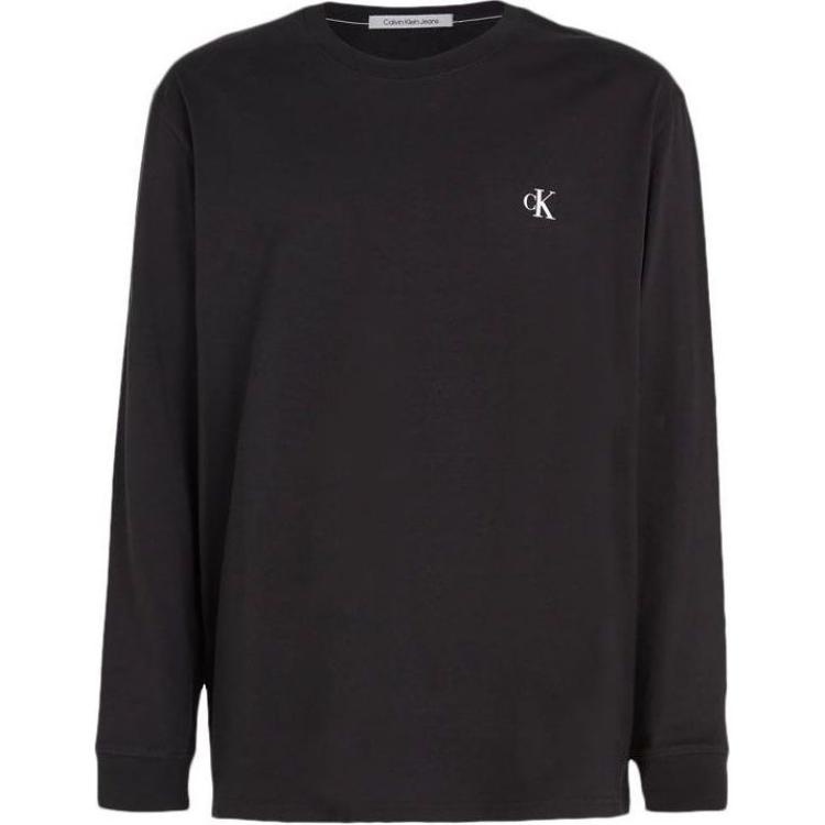 Calvin Klein Футболка с длинным рукавом и круглым вырезом с логотипом и буквами, мужские топы, черные J30J324029-BEH