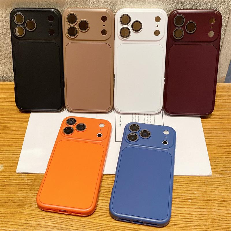 Чехол для телефона iPhone 17 Pro Max однотонный: Подходит для больших окон и моделей от 14 до 17