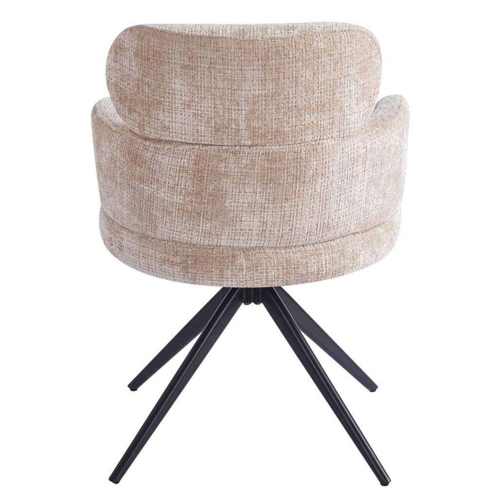 360-degree swivel chair, beige, upholstered, for living room and office, Furnitex