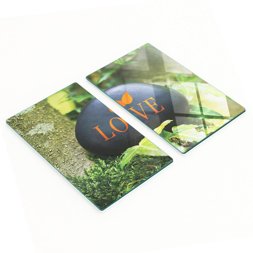 Kitchen Multifunctional Decorative Boards Tempered Glass Love 2x30x52 cm