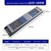Ultra-Thin Silent Indoor Switching Power Supply, 220V to 12V/24V, 60/400W, LED Strip Driver Transformer for Light Boxes