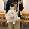Школьная сумка милый плюшевый кролик рюкзак японский ins большая вместимость мультяшный смешной косой через плечо сумка мягкая девочка студент сумка оптом