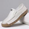 Spring Summer New Leather Shoes for Men Solid Color Fashion Soft Sole Driving Shoes Man Korean Antiskid Low Top Loafers Malee