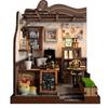 QmXCyzl Wooden DIY Dollhouse Kit, Miniature 3D Bookstand, Holiday Gift, Architectural Scenario (Countryside Cafe)