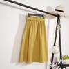 High Waist Knee Length Pleated School Skirt for Women Button Front Midi Skirt Spring Autumn Fashion