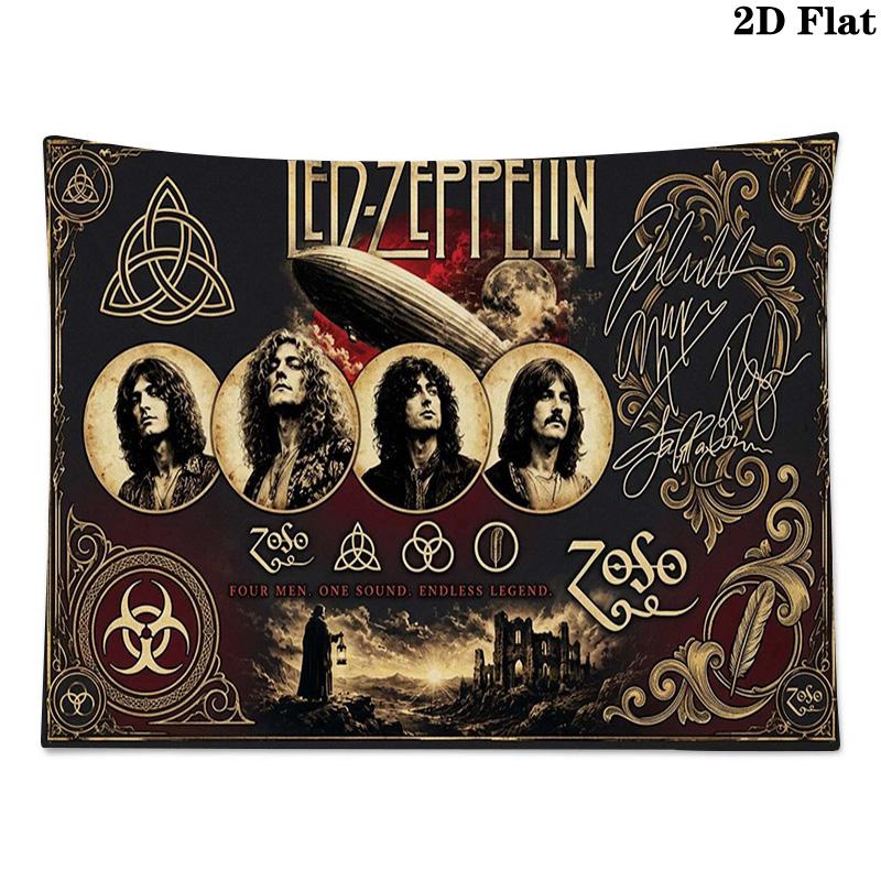 Led zeppelin Wall Tapestry Aesthetic Wall Hanging Printed Fabric Blanket Decorative Tapestries for Bedroom Living Room Home Decor