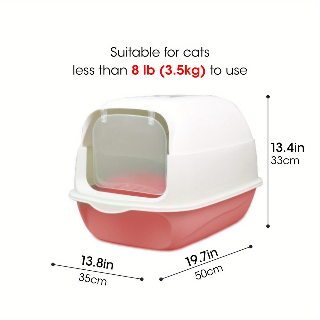Закрытый туалет для кошек, туалет для домашних животных с крышкой, легкая чистка и защита от брызг, подходит для кошек малого и среднего размера