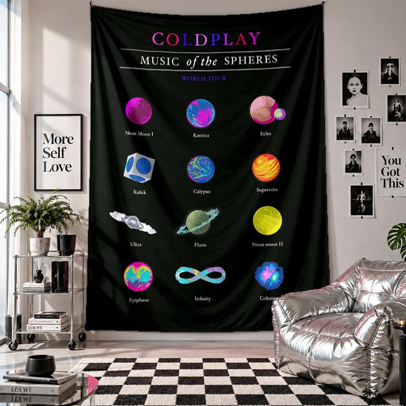 Wall TapestryColdplay Art Hanging Cloth Decorative Background Cover for Room Decoration