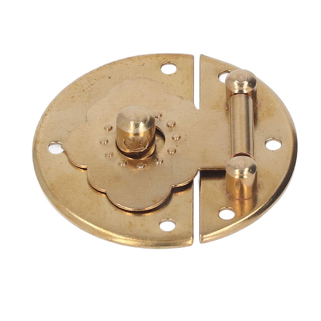 Round Embossing Copper Hasp Retro Wooden Box Lock Clasp Decorative Hasps for Wedding Card Boxes Wine Boxes Brass