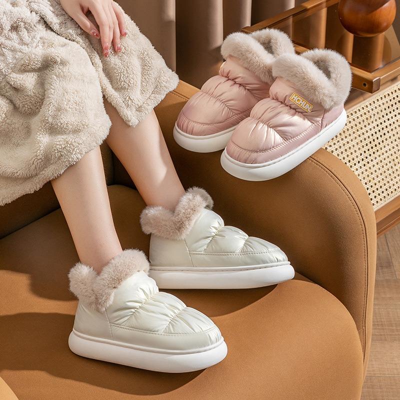 Хлопковая обувь для мужчин и женщин зимой, подходит для использования дома в помещении с толстым бархатом и теплыми хлопковыми сапогами