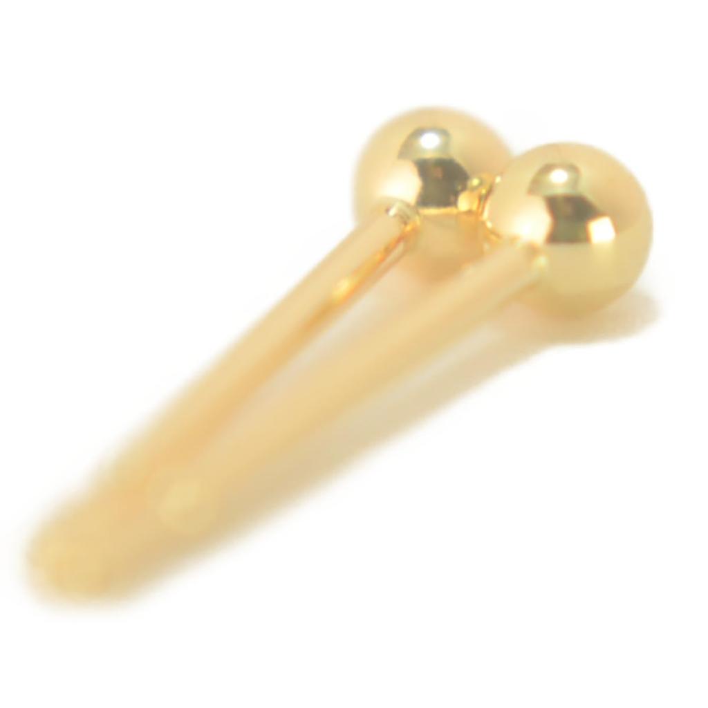 Серьги-шарики из желтого золота 18 карат, серьги-шарики 2 мм, 18K K18, 1 пара на оба уха, сделано в Японии, не содержат никель yokomountain (Приталенная спинка)