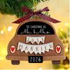 Wedding Gifts for Couples 2026 Newly Married Hanging Car Ornament Gift with Buffalo Plaid Bow Tie Just Married 3.9" Rustic Bridal Shower Decor for