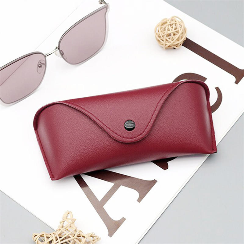 Однотонный кожаный футляр для очков, футляр для хранения солнцезащитных очков и очков для коррекции близорукости, модный, устойчивый к давлению футляр для очков