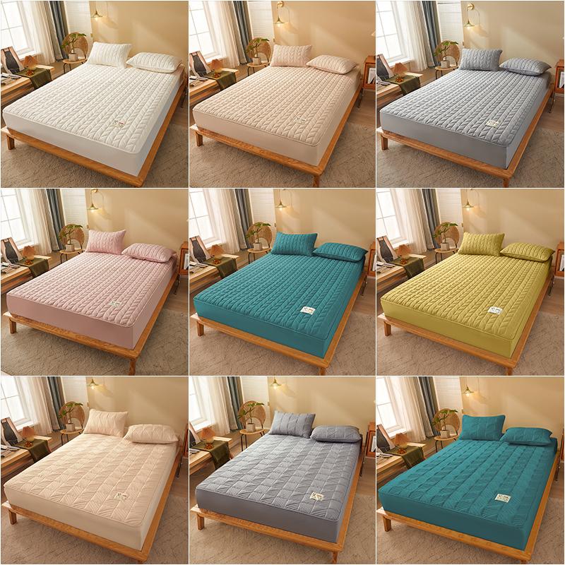 Soybean Fiber Cotton Fitted Sheet Soft Solid Color Mattress Cover Hotel Cotton Flat Cover Single For Home Hotel