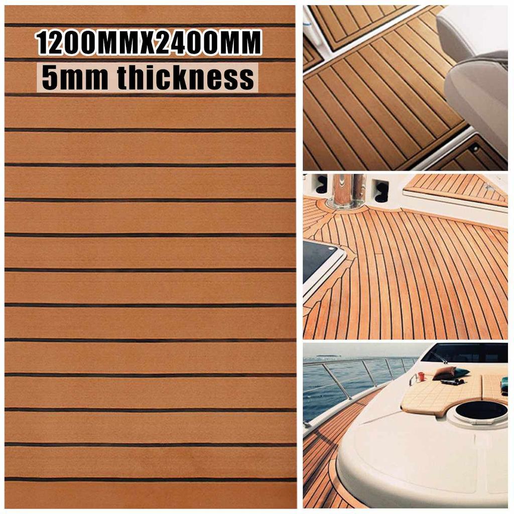 3Type Self-Adhesive Foam Teak Decking EVA Foam Marine Flooring Faux Boat Yacht Flooring Decking Sheet Marine Orange Vehicle Pad