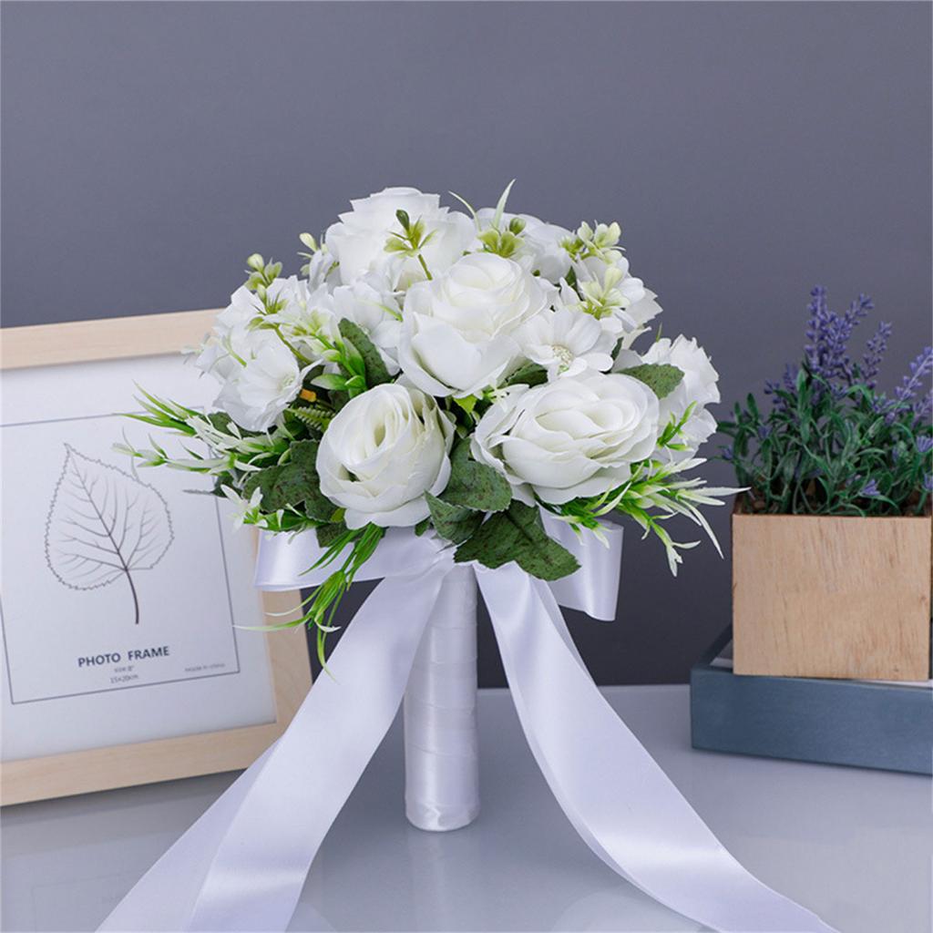 Beautiful White Foamflower Bridal Bouquet Artificial Flowers Wedding Flower Arrangement Perfect for Bridal Decor