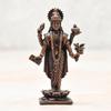 2.75-Inch Handmade Copper Dhanvantri Idol with Patina Antique Finish