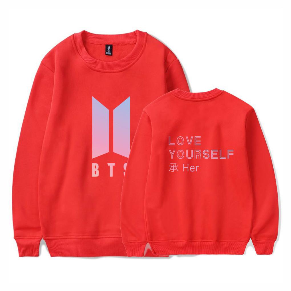 Толстовка BTS с принтом и флисовой подкладкой для фанатов-подростков