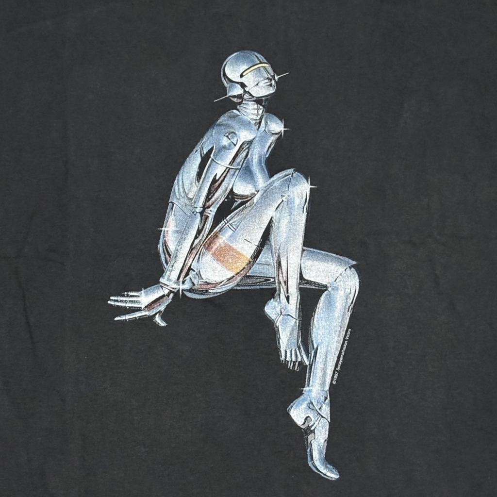 Vintage Hajime Sorayama Sexy Robot Graphic Black 90s Y2K Sz.L T-Shirt REPRINT