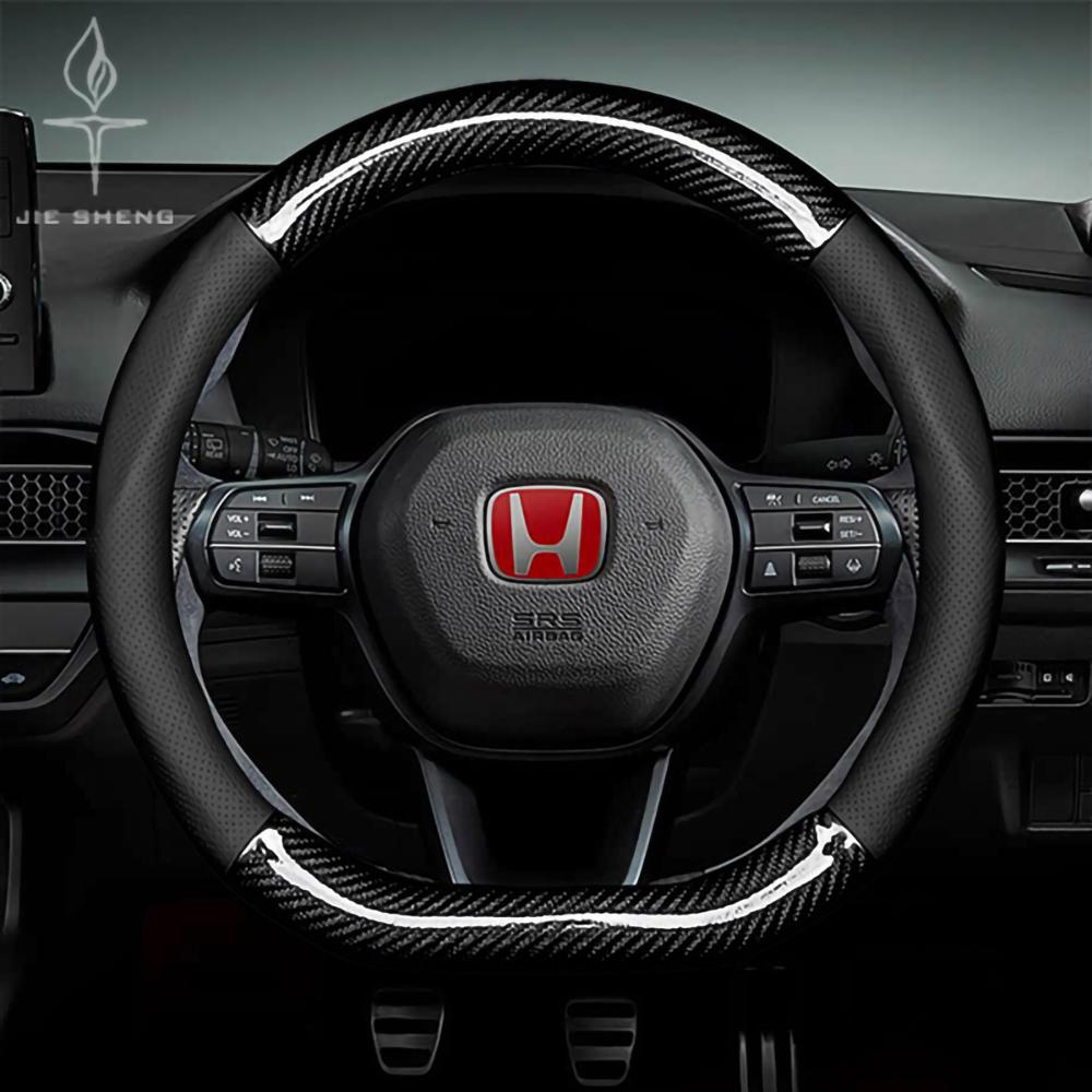 Carbon Fiber Leather Car Steering Wheel Cover For Honda CRV HRV XRV ZRV Jazz Accord Civic Type R CITY Pilot Odyssey Spirior FIT za1
