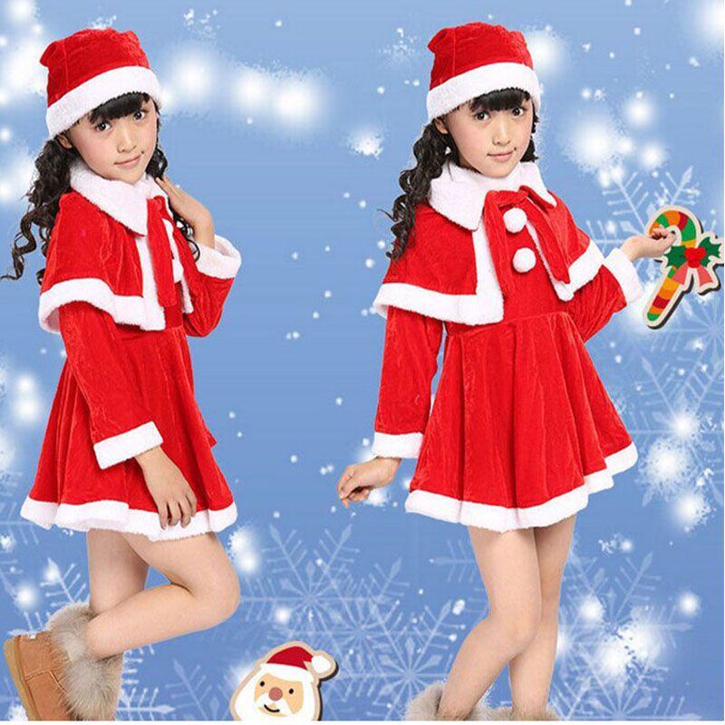 Premium Quality Velvet Kids Santa Claus Costume Red Christmas Outfit For Boys And Girls