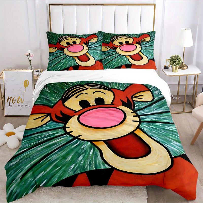 3pcs set Tigger, Pooh1pc of quilt cover+2pcs of pillowcase, no core, print bedding, All Seasons Bedroom Setting089