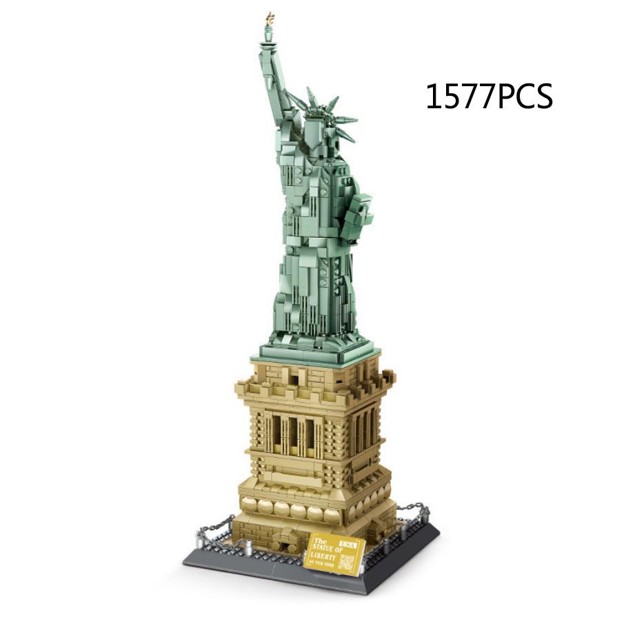 World Famous Architecture Statue Of Liberty New York United States Building Block Model Sets Bricks Educational Toys For Gifts
