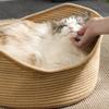 Кошачье гнездо Ручная работа Плетеная кошачья кровать Корзина Гофрированная когтеточка Домик Удобный домик для питомца Гнездо
