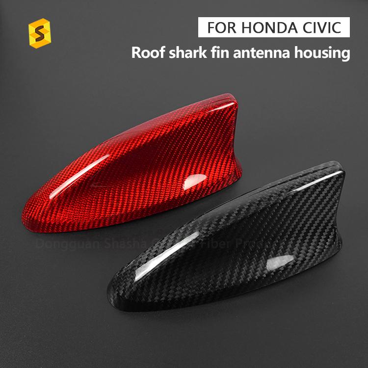 Shasha Carbon Fiber Exterior Accessories for Honda Civic 11th Carbon Fiber Car Radio Antenna