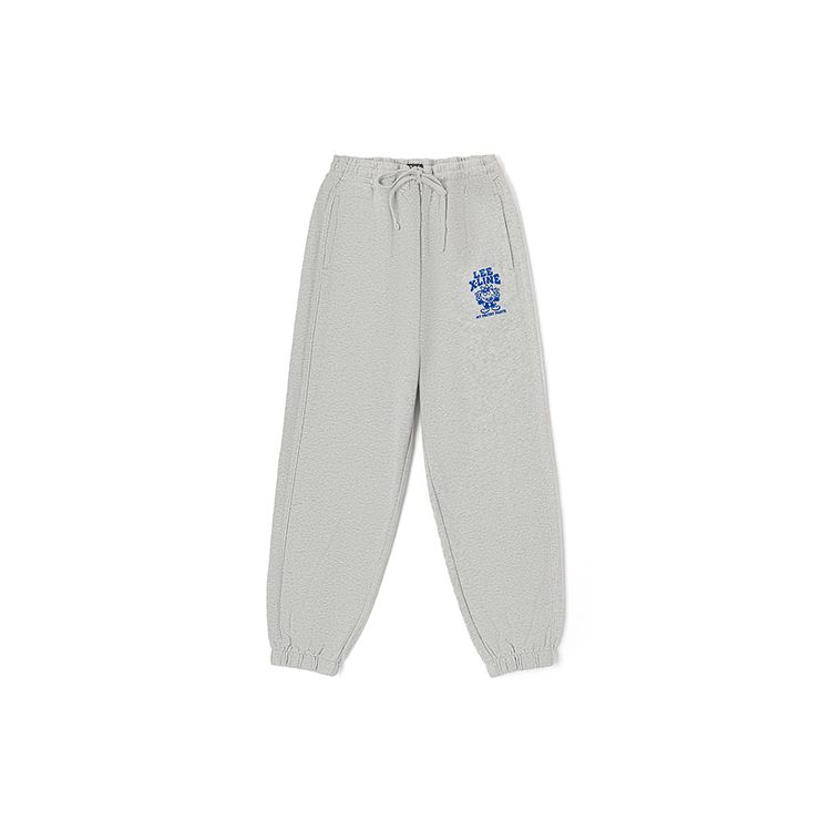 Lee SS23 Эластичная талия Манжеты Длинные брюки Вязаные спортивные брюки Унисекс брюки Серый LUB005419CUH00FA02848