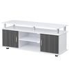 TV Cabinet Unit for TVs up to 50'' with Storage Shelf and Cupboards, Living Room Entertainment Center Media Console, Grey and White