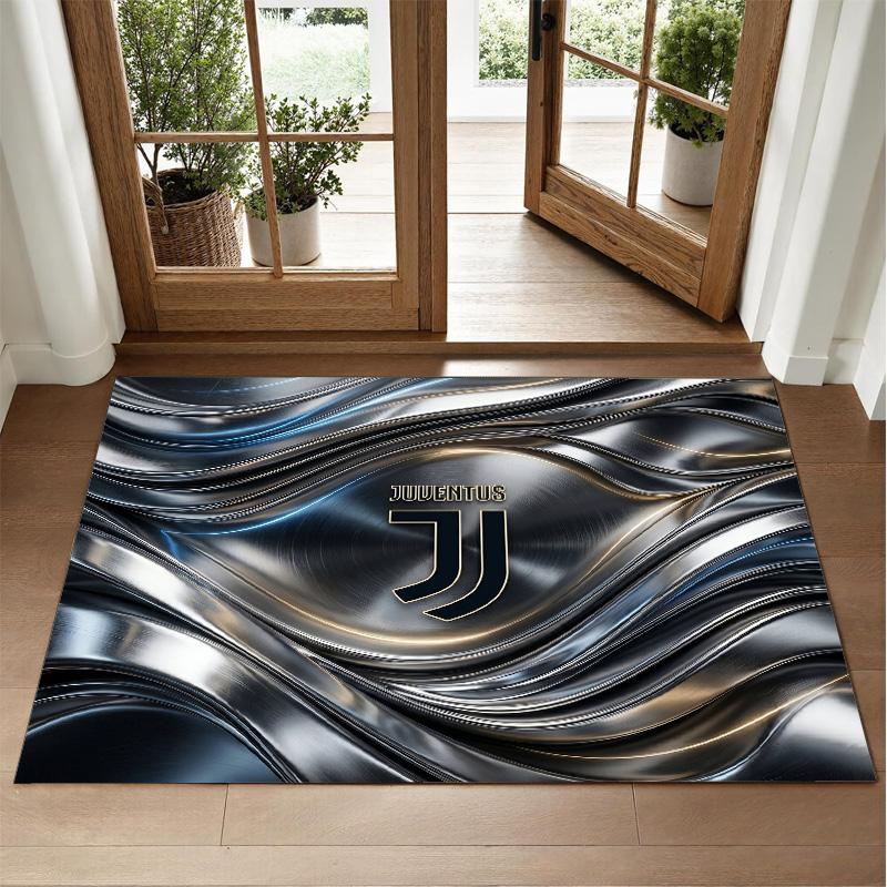 Juventus FC Design Crystal Velvet Rug Soft Decorative Mat for Bedroom Entrance