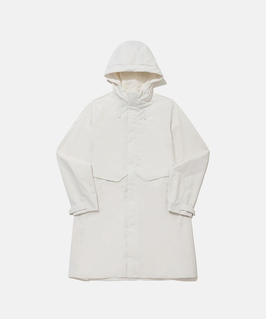 Descente [Dualis] Женское утепленное длинное пальто от непогоды цвета слоновой кости (Sp312Djk92)