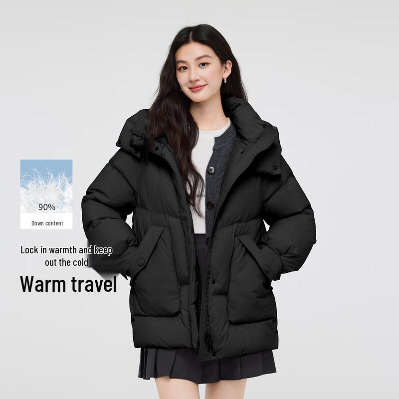 FivePlus Women's Petite 90% Duck Down Hooded Jacket