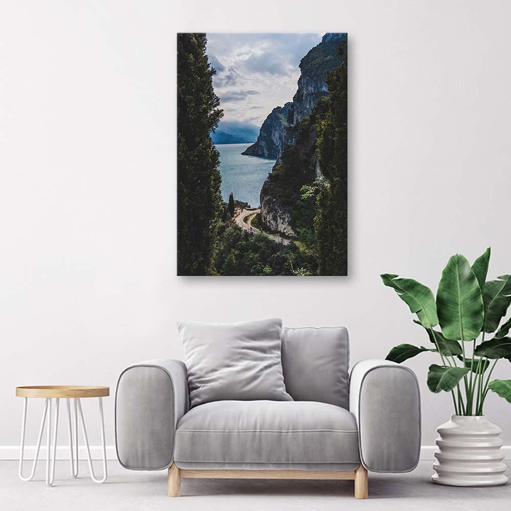 Canvas print, Lake rocks nature trees